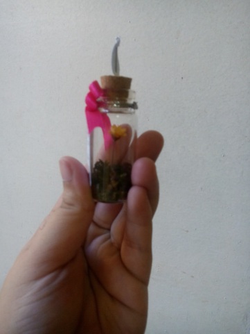 Snowy Flower in a vial. Perfect as a giveaway.